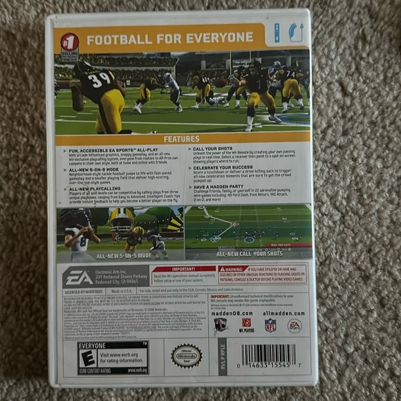 Madden NFL 09 Wii Game- great condition! - Picture 2 of 4